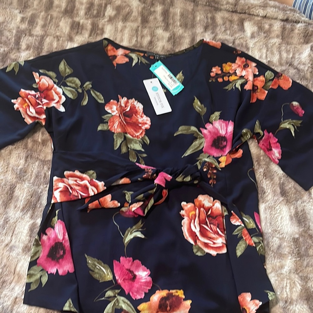 Wrap floral blouse